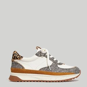 Madewell Kickoff Trainer Sneakers in Leather and Spot Mix Calf Hair